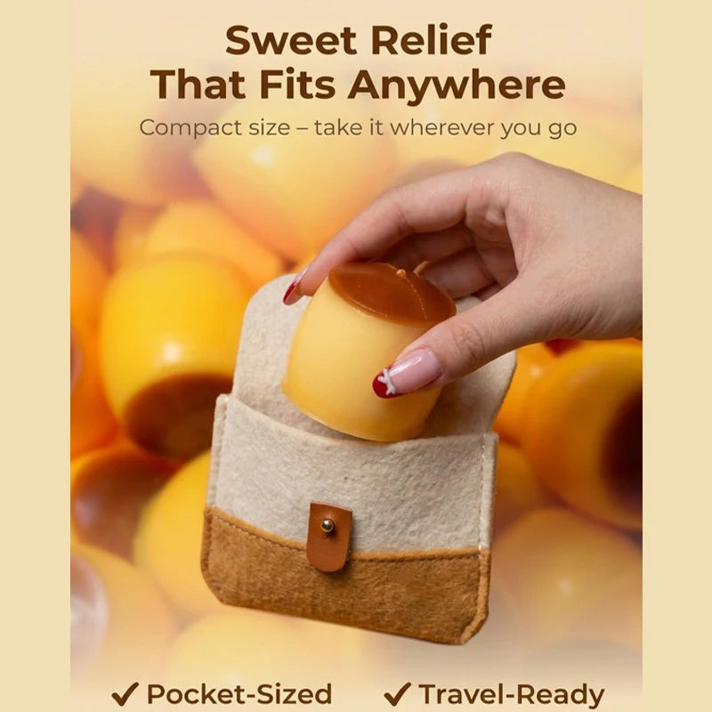 Pudding-Shape Caramel Squishy Fidget Toy