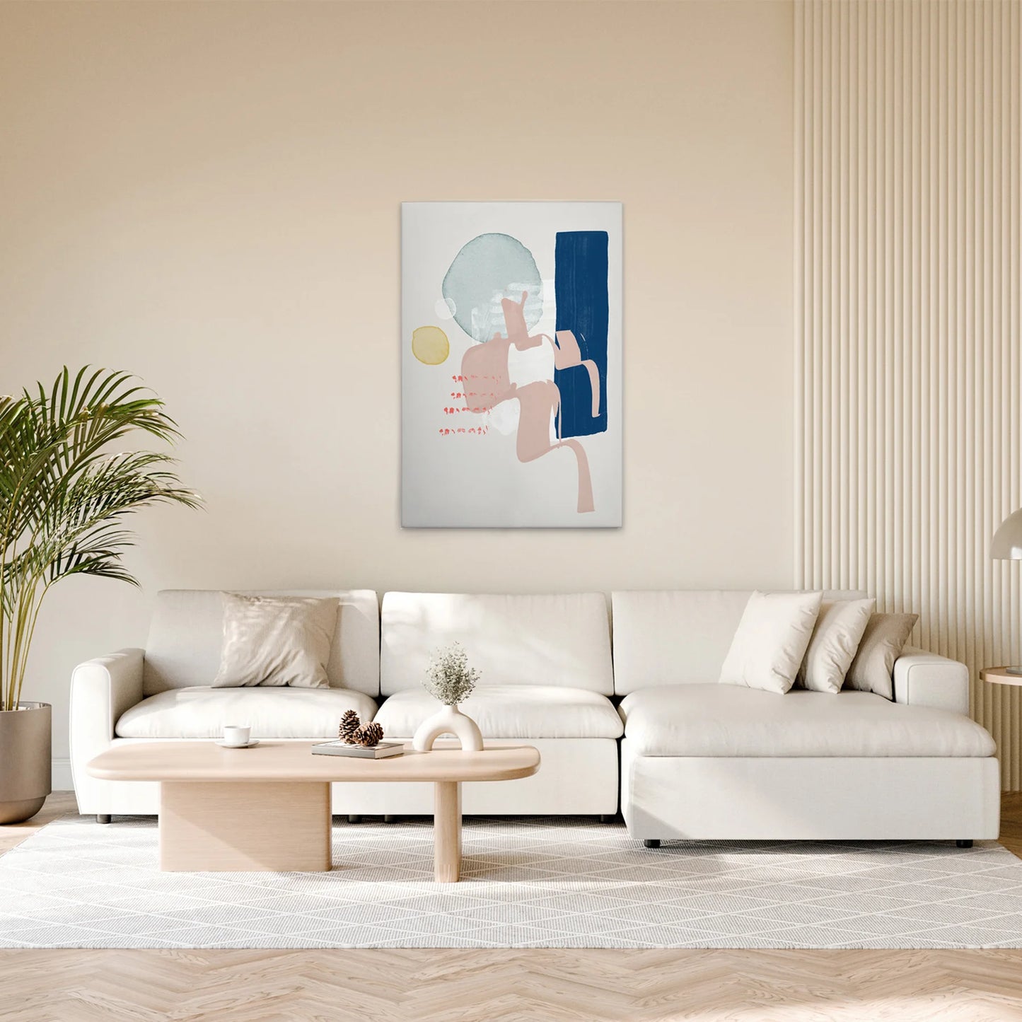Made In Germany - Home Decor Canvas Picture Abstract Art - Wall Mural In Colourful And White - Canvas Picture On Stretcher Frame