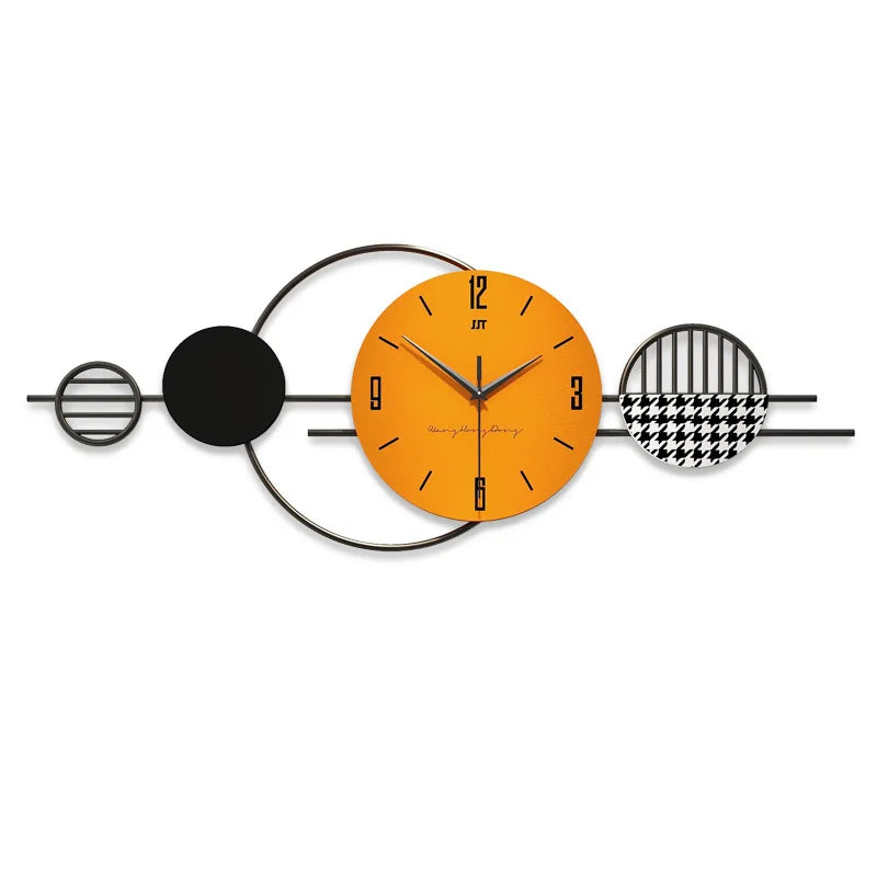 Large Nordic Metal Luxury Wall Clock Creative Modern Abstract Pattern Single Face Needle Display for Home Decor Living Room