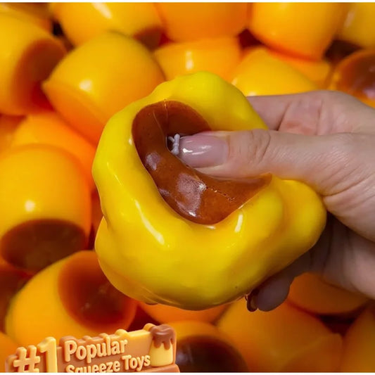 Pudding-Shape Caramel Squishy Fidget Toy