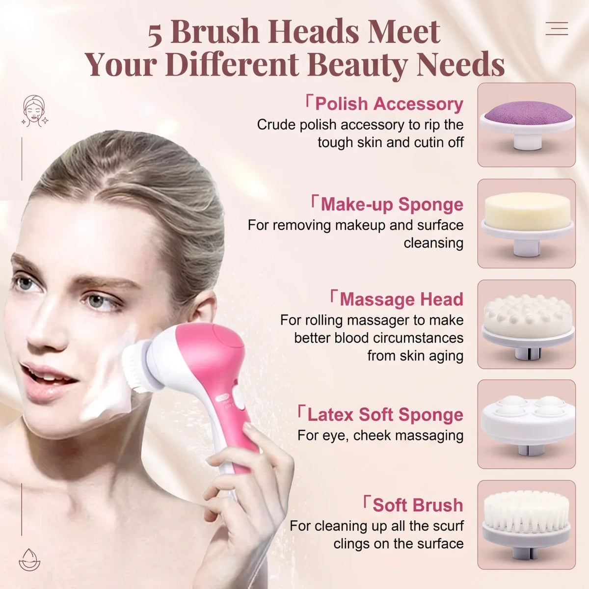 5-in-1 Electric Facial Cleansing Brush