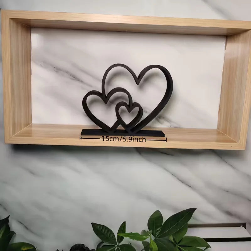 Heart-to-Heart Black & White Love Statue