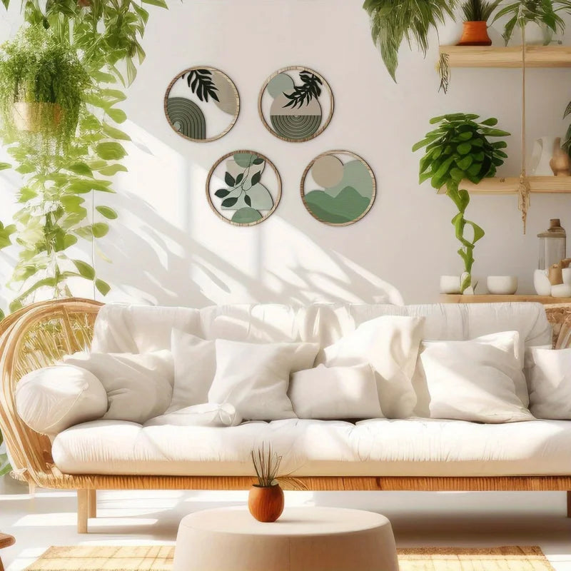 4-Piece Bohemian Geometric Wall Art Set