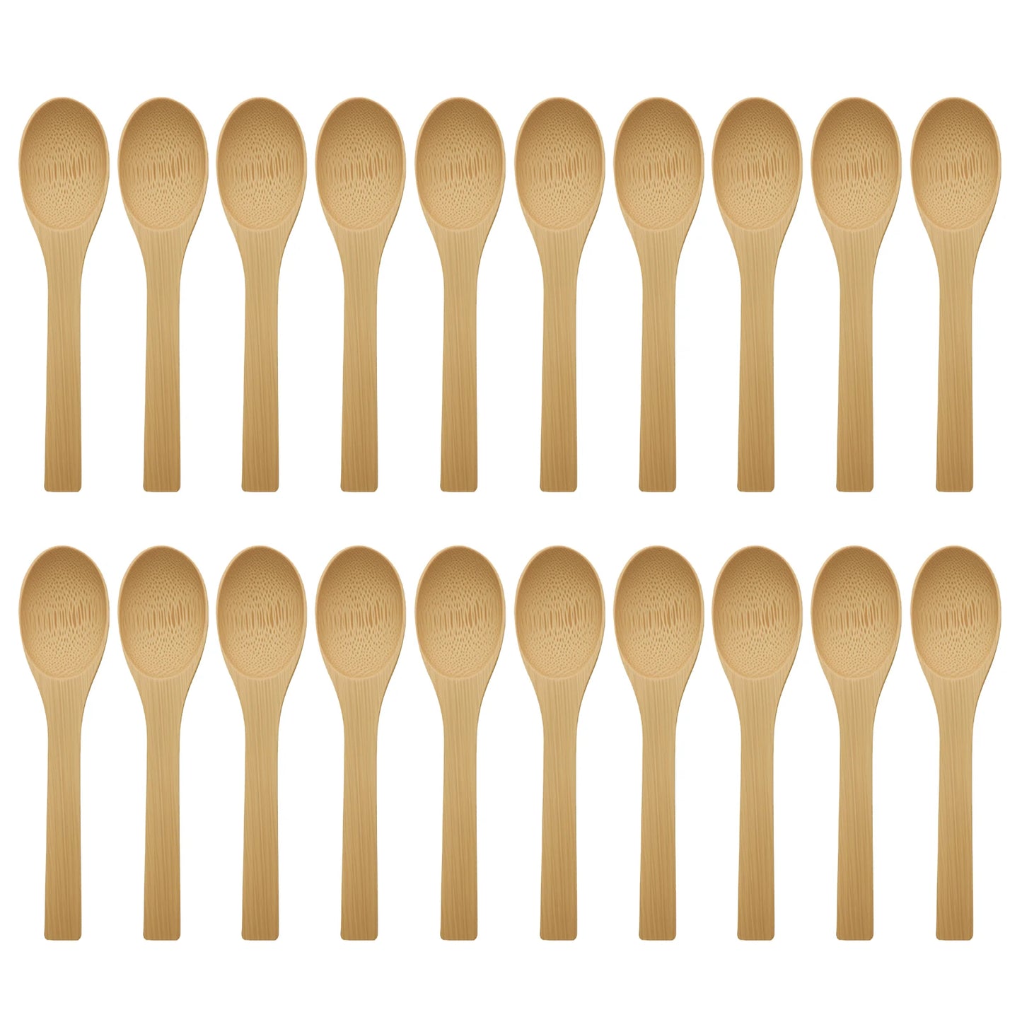 10Pcs Wooden Spoons Mini Easy Clean Wear-resistant Natural Bamboo Small Bath Salt Ice Cream Candy Spoon Kitchen Cooking