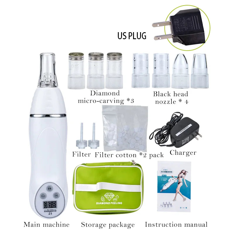Diamond Microdermabrasion Machine – At-Home Facial Skin Resurfacing Device