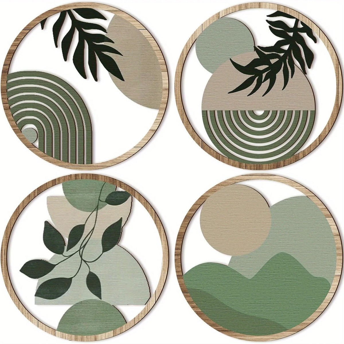 4-Piece Bohemian Geometric Wall Art Set