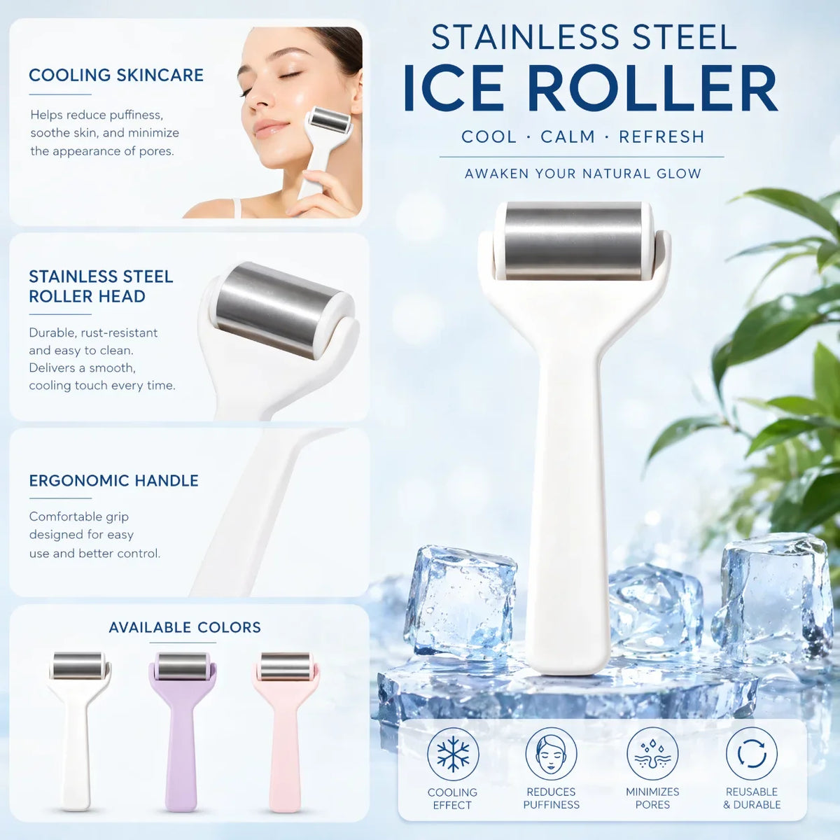 Stainless Steel Ice Face Roller
