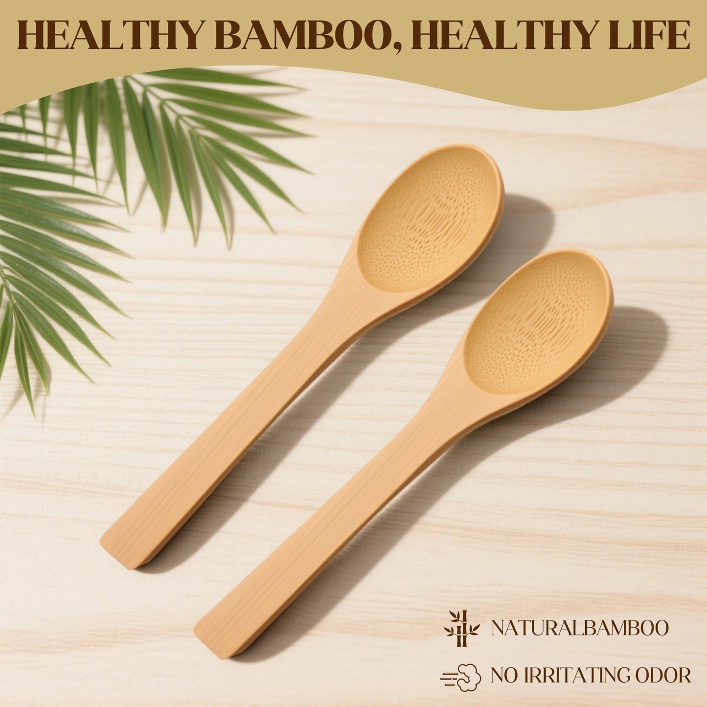 10Pcs Wooden Spoons Mini Easy Clean Wear-resistant Natural Bamboo Small Bath Salt Ice Cream Candy Spoon Kitchen Cooking