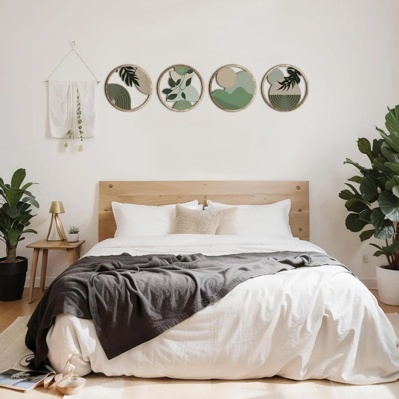 4-Piece Bohemian Geometric Wall Art Set