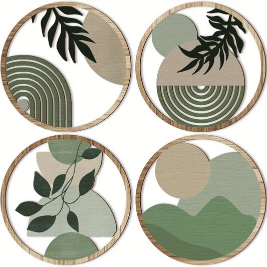 4-Piece Bohemian Geometric Wall Art Set
