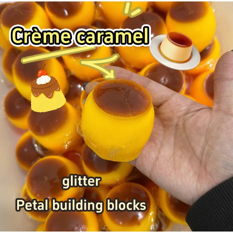 Pudding-Shape Caramel Squishy Fidget Toy