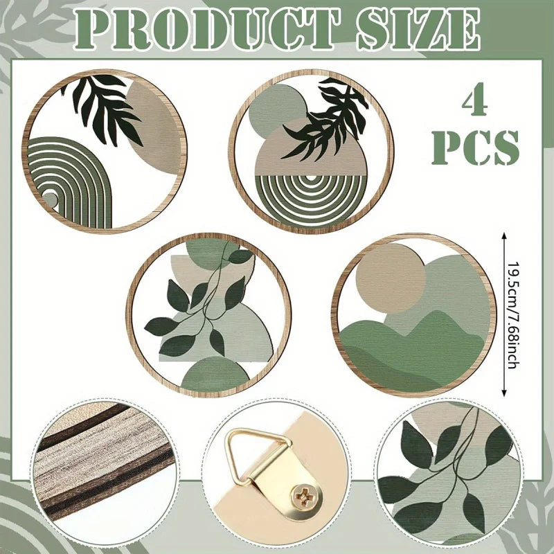 4-Piece Bohemian Geometric Wall Art Set