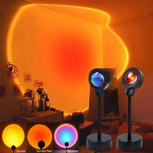 LED Sunset Lamp Nightlights Projector Home Decor Mood Light For Bedroom Living Room Wall Photography Neon Light Photography Gift